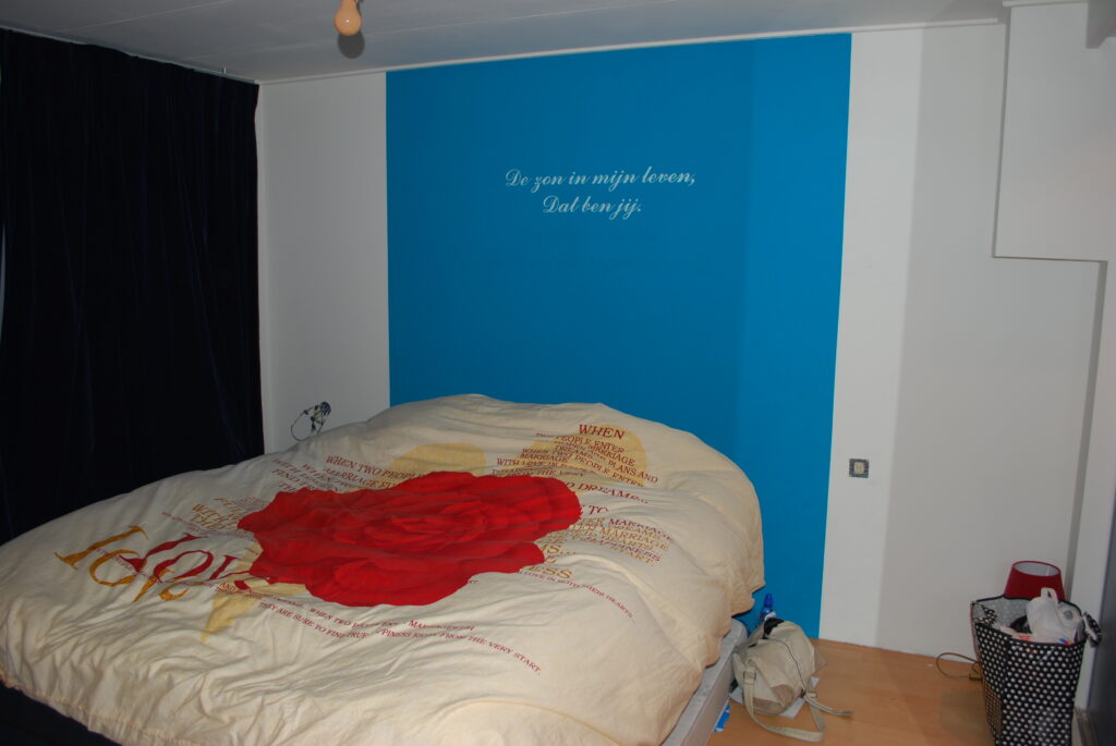 Laura's HI Design interieurontwerp interieuradvies kleuradvies lichtplan slaapkamer wit blauw