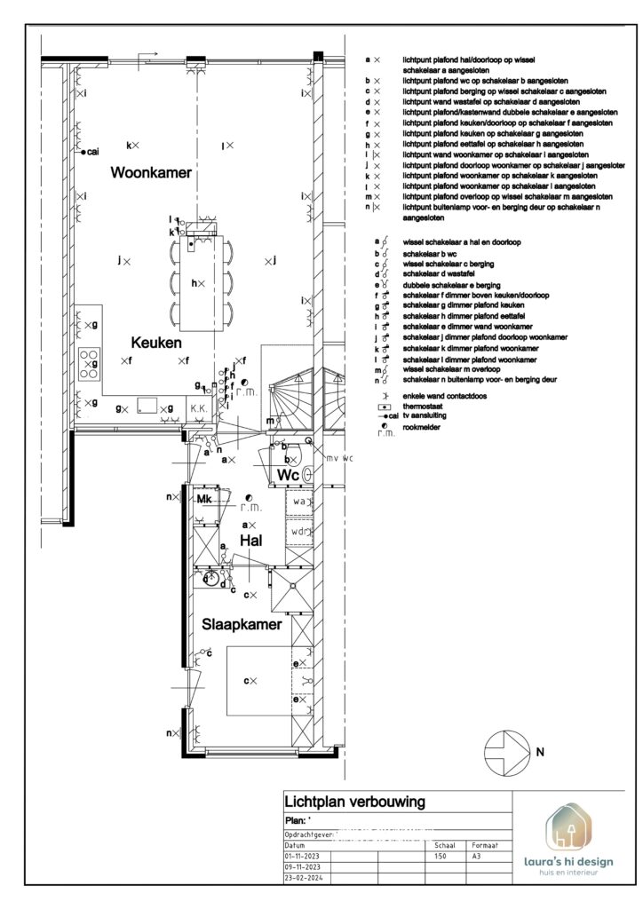 Laura's HI Design lichtplan verbouwing indeling keuken woonkamer levensloopbestendig